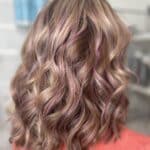 Pink And Purple Highlights and Lowlights on Wavy Hair